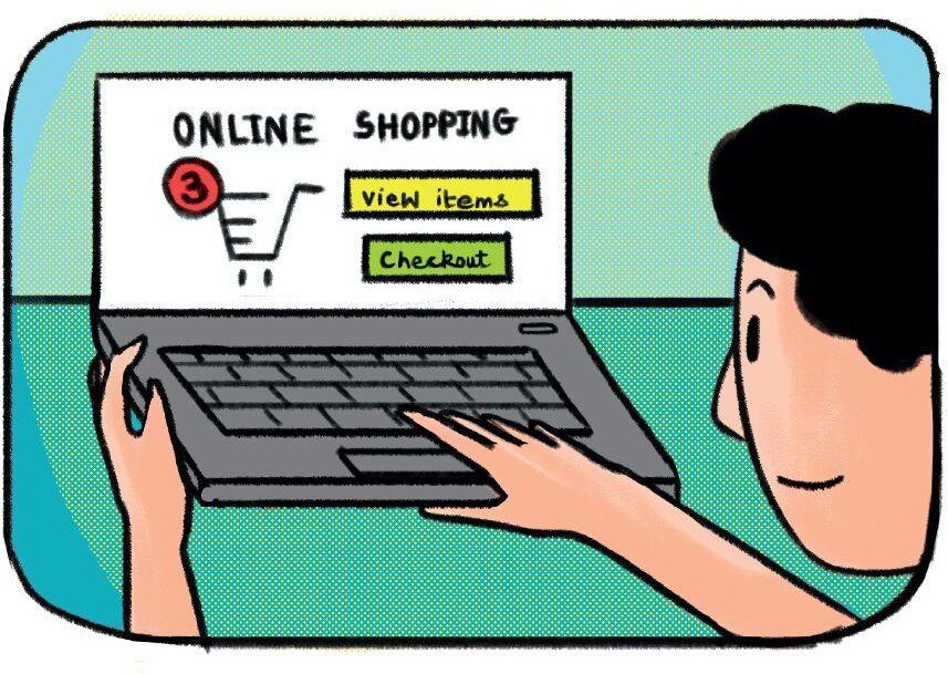 Online shopping storyboard frame