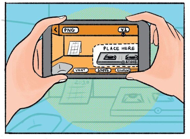 AR product placement storyboard frame